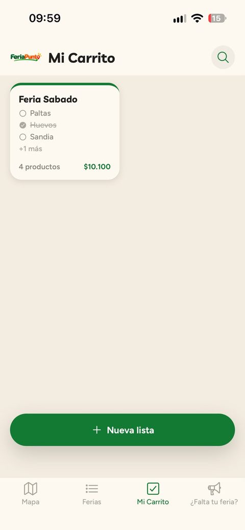 Mi Carrito: checklist de compras por feria